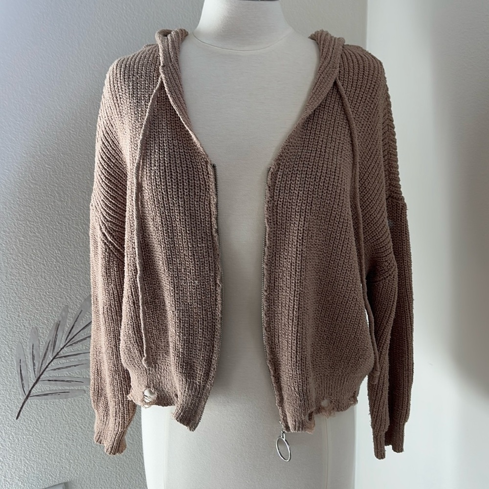 Vici slouchy hooded knit sweater